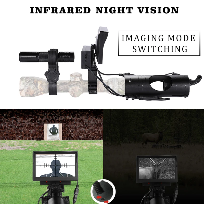 Imagem -04 - Infrared Night Vision Sight Scope Tactical Riflescope Dia e Noite Hunting View Instalação de 4.3 em Tela de Exibição para Óptica Diy