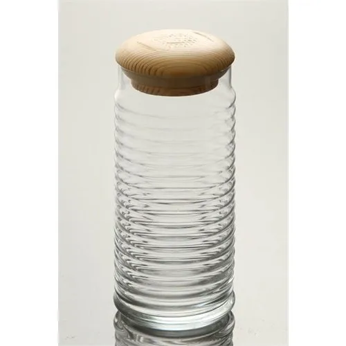 Pasabahce Babylon Glass Jar With Wood Lid-Large 1500 cc 3 Pcs