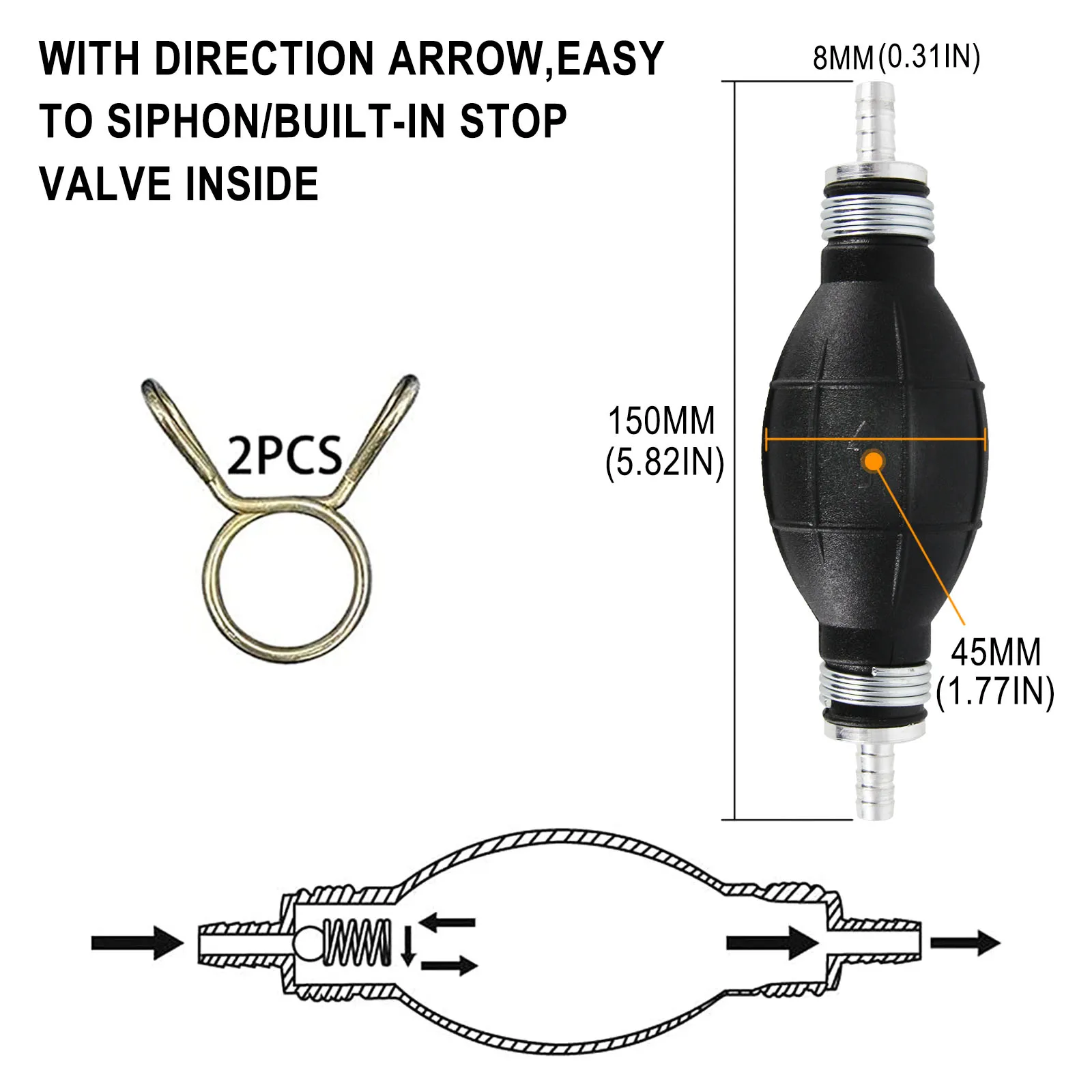 Fuel Primer Plunger Pump Rubber for Ford Nissan 1997 Qd32 Aluminum Bulb Diesel Oil Transfer Petrol for Car Boat Marine Outboard