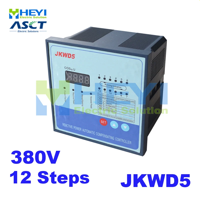 

JKWD5 380V 12steps power factor controller dynamic type sensitive harmonic circuit input Reactive power compensation controller