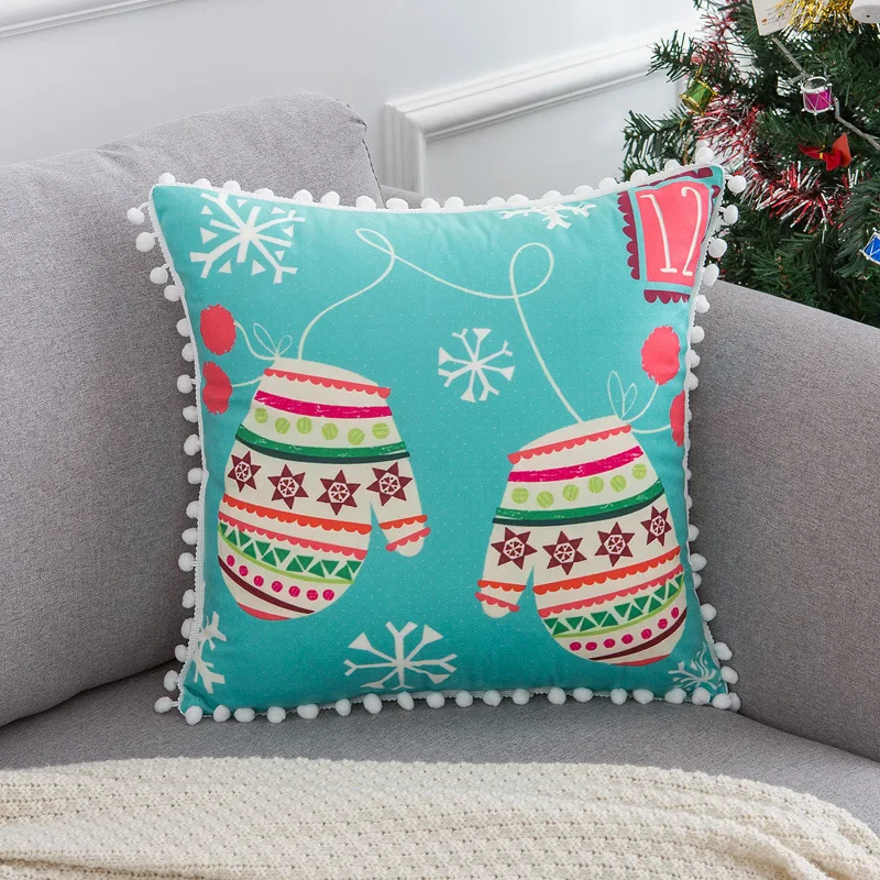 

Merry Christmas Velvet Cushion Cover Xmas Decorations For Home Santa Claus Ornament Noel Decor Happy New Year Gifts