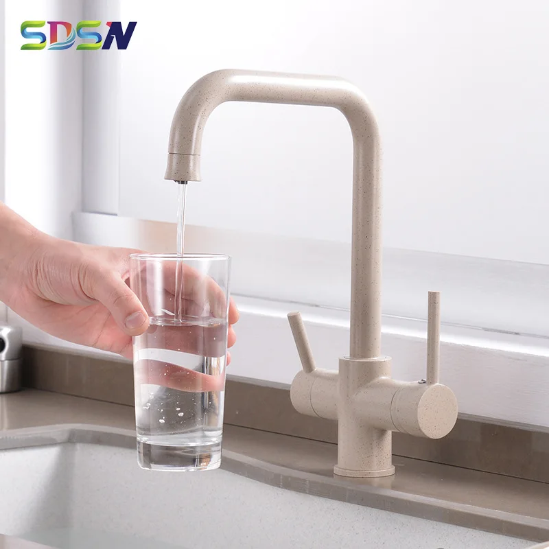 

Filter Kitchen Faucet SDSN Healthy Drinking Water Faucet Quality Brass Kitchen Sink Mixer Tap Three Ways Filtered Kitchen Faucet