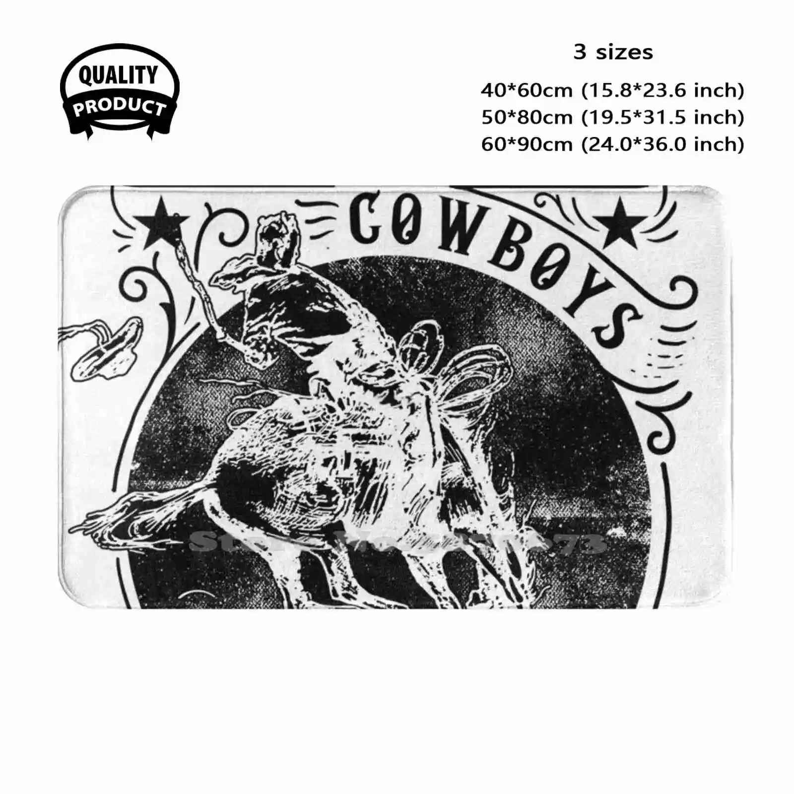 Flat Design American Cowboys Soft Cushion Home Carpet Door Mat Car Rug Wild West American Buffalo American Frontier Billy The