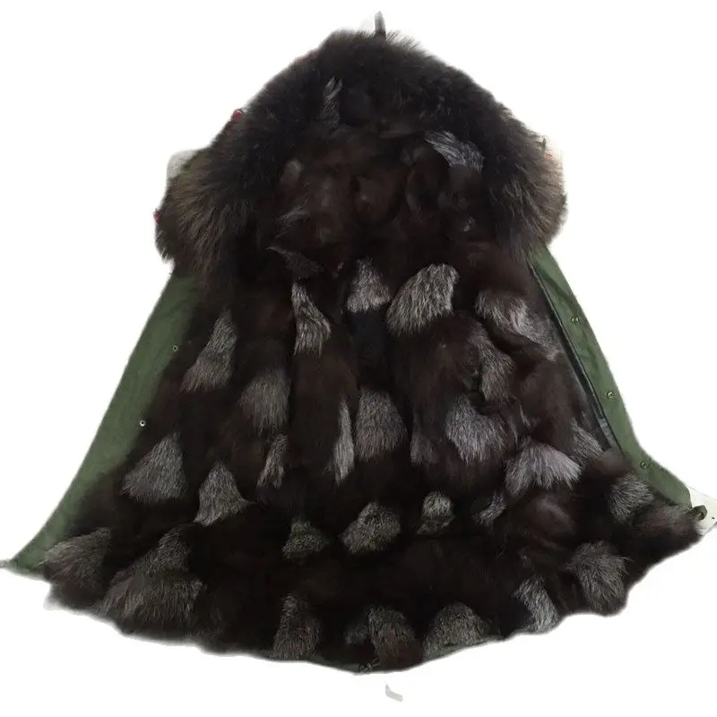 Customized Fashion Fox Fur Parka For Mr& Mrs Wear Mens Down Jakcket For Unisex Fox Wear