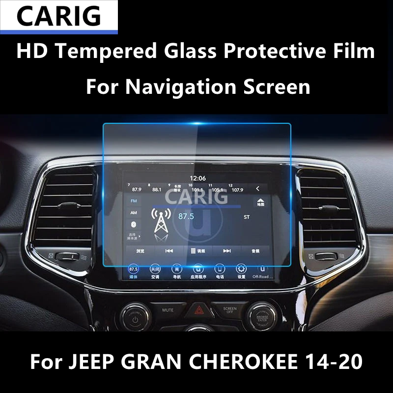 

For JEEP GRAN CHEROKEE 14-20 Navigation,Air Screen HD Tempered Glass Protective Film Anti-scratch Repair Film Accessorie Refit