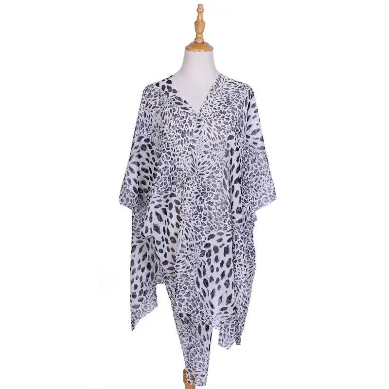 Bikini de estilo veraniego para mujer, ropa con estampado de leopardo, chaqueta de bikini para vacaciones en la playa, blusa