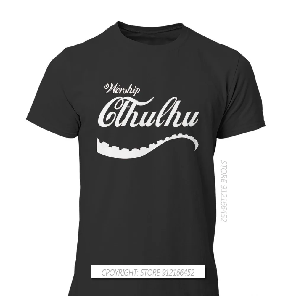 Worship Graphic Streetwear Cthulhu Mythos Lovecraft Horror Great Old Ones Homme T-Shirts Pure Cotton Fashion Tee