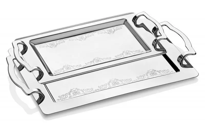 

DOLBOVI Arsel Alize Tea tray With Handle Simple 2'li tray tray поднос plateau de service