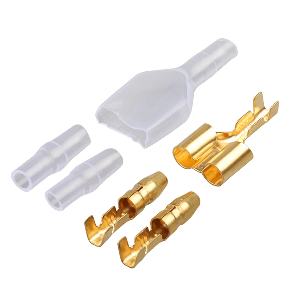 

10/20/50sets 4.0 bullet terminal car electrical wire connector diameter 4mm Male + Female 1 : 2 Transparent sheath