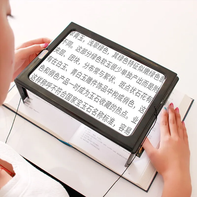 Square Magnifying Glass Desktop Reading Reading Aids for The Elderly Low Vision Fresnel Lens Desktop Amplifier