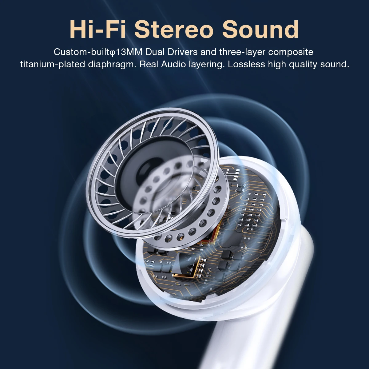ZQB-auriculares inalámbricos A2 con Bluetooth 5,3, dispositivo de audio estéreo 3D con sonido HiFi, TWS, deportivos, con estuche de carga tipo C