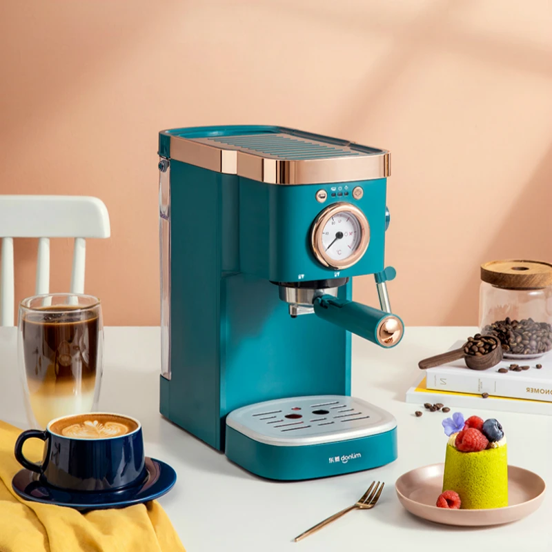 Máquina de café expresso 20bar, semiautomática com espuma de leite a vapor, controle visual de temperatura