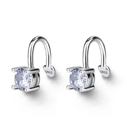 Small Cubic Zirconia Earring Clip Simple Earring Cuff  Without Pierce Fine Ear Jewelry For Lady Girls