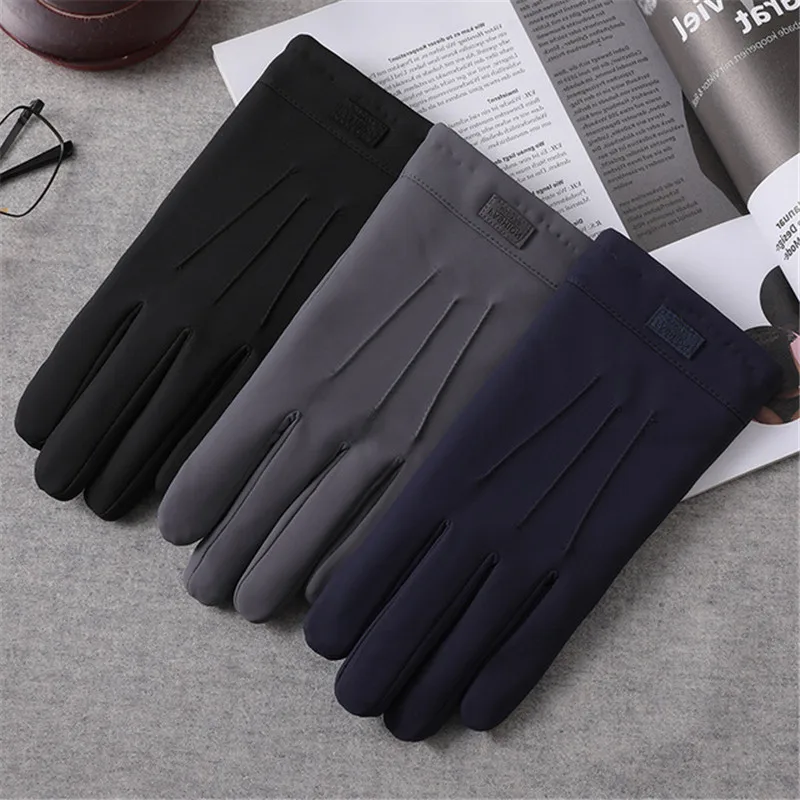 Fashion Hot Gloves Male Autumn Winter Touchscreen Plus Velvet Thermal Anti-Slip Run Windproof And Waterproof Driving WM002