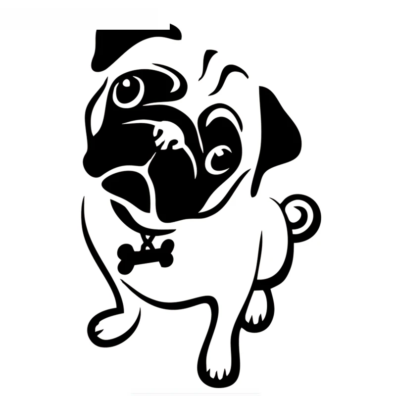 SZWL Animal Pug Dog Car Sticker Waterproof Creative Auto Windscreen Vinyl Decals Automobile Accessories for All Cars,20cm*13cm