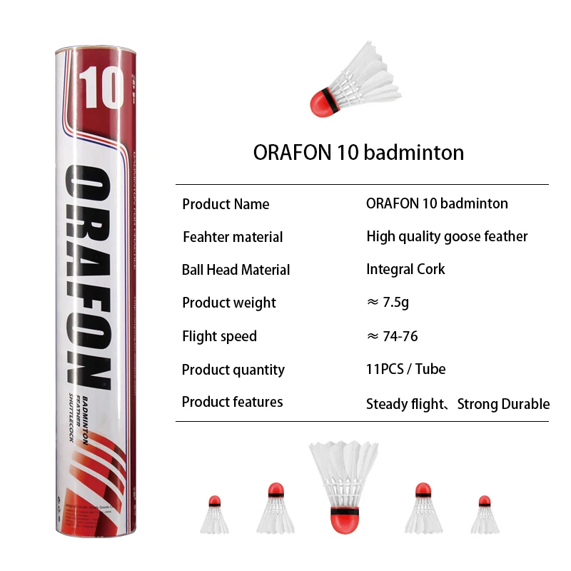 11PCS Gans Feder Rot Kopf Shuttlecocks Badminton Im Freien Sport Federball fรผr Ausbildung Spiel Fliegen Stabilitรคt Dauerhaft Bรคlle