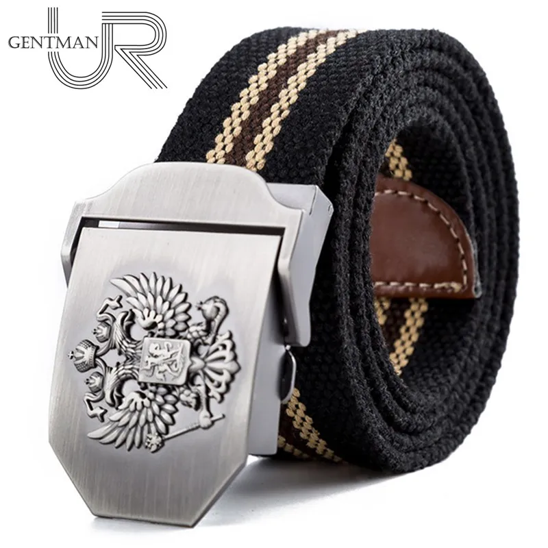 Unisex Russian National Emblem Canvas Tactical Belt High Quality Military Belts For Mens & Women Luxury Patriot Jeans Belt