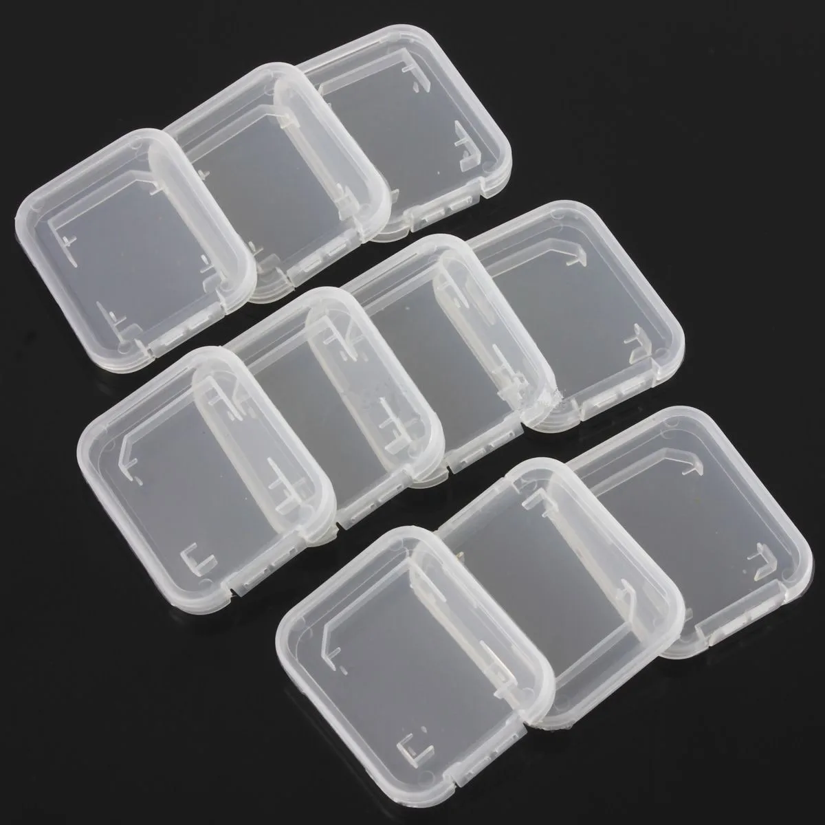 10pcs Protector Holder Plastic Transparent Mini For Sd Sdhc Memory Card Storage Case Box Bag Memory Card Case Holder