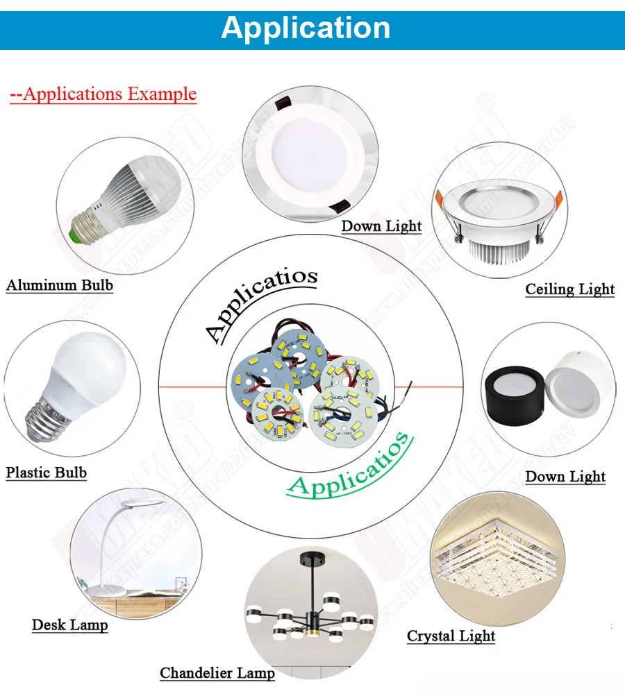 10PCS LED PCB board welded 30cm wire,LED pendant light source 3W 5W 5730 SMD Light Board Led Lamp Panel For Ceiling PCB With LED