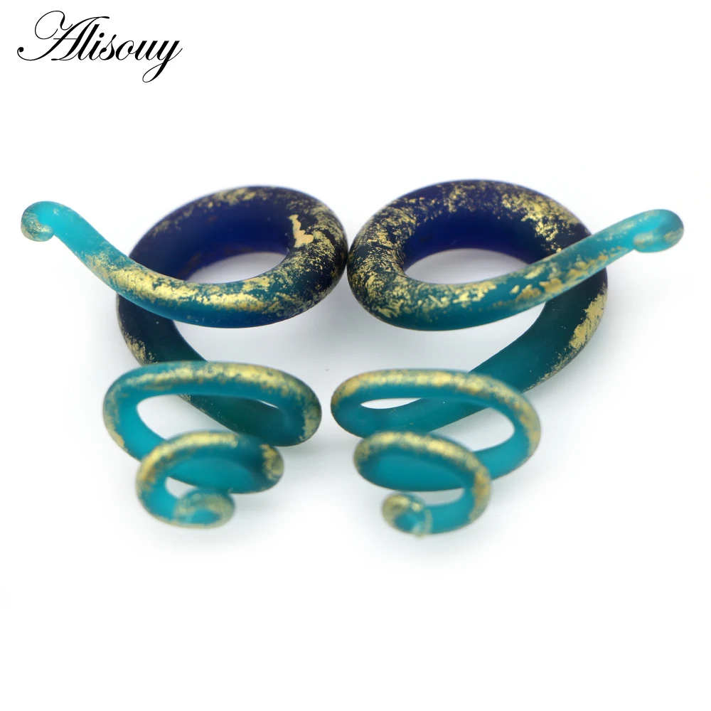 Alisouy Colorful Spring Ear Piercing Expanders Ear Strechers Flesh Body Jewelry Gift For Unisex Person Earring Stud 6mm 8mm 10mm