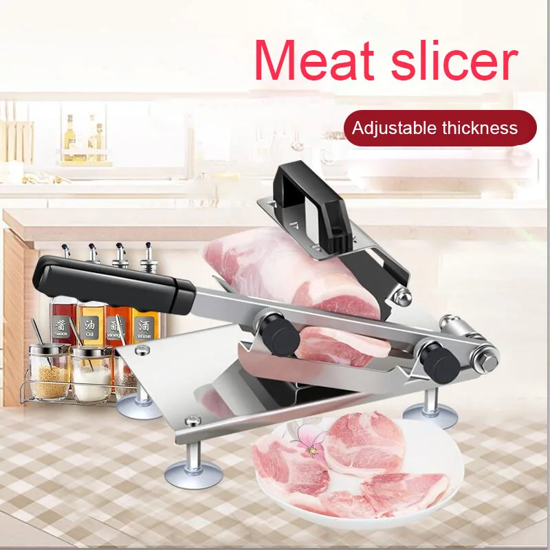 Household Small meat slicer Mutton roll slicer stainless steel Manual Frozen cut beef roll machine Fruit and vegetable Slicer