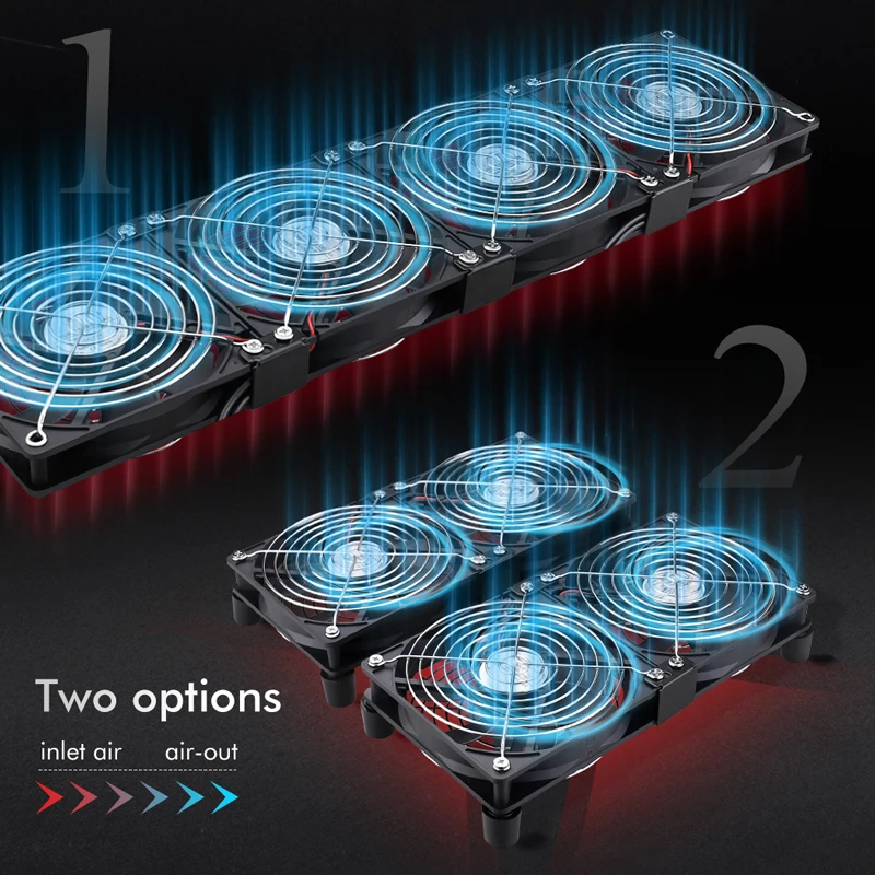 Gdstime 120มม.พัดลม12ซม.12V 220V Btc เครื่องแชสซี Workstation ตู้หม้อน้ำความเร็วสูงรุนแรงพัดลมเซิร์ฟเวอร์
