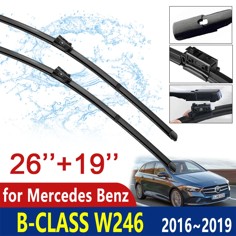 Car Wiper Blades Windshield for Mercedes Benz B-Class W246 2016~2019 Windscreen Wipers Car Accessories B-Klasse B160 B180 B200