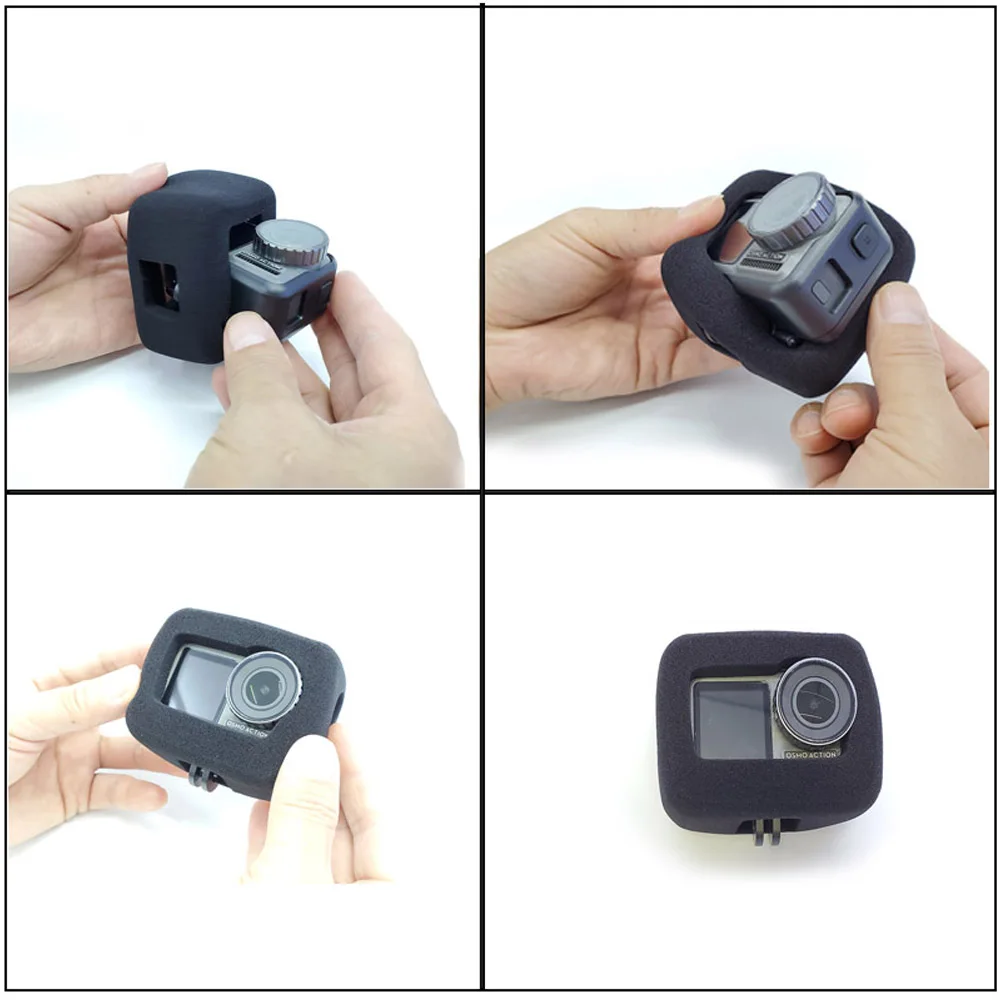 TUYU Schaum Windschutzscheibe Windschutz Gehäuse Fall Für Dji Osmo Action Kamera Schwamm Windproof Cap Wind Lärm Zu Reduzieren