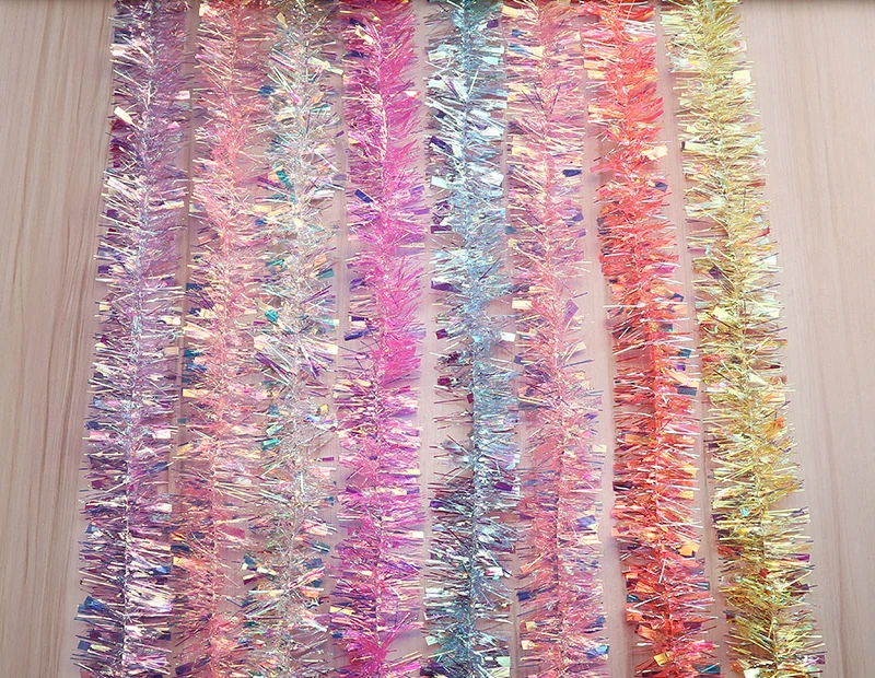 2 m wunderschöne bunte Folienmörder Weihnachtsbaum Girlande Geburtstag Party Hochzeit Dekor Thanksgiving Home Dekoration Lieferungen – Detail 1