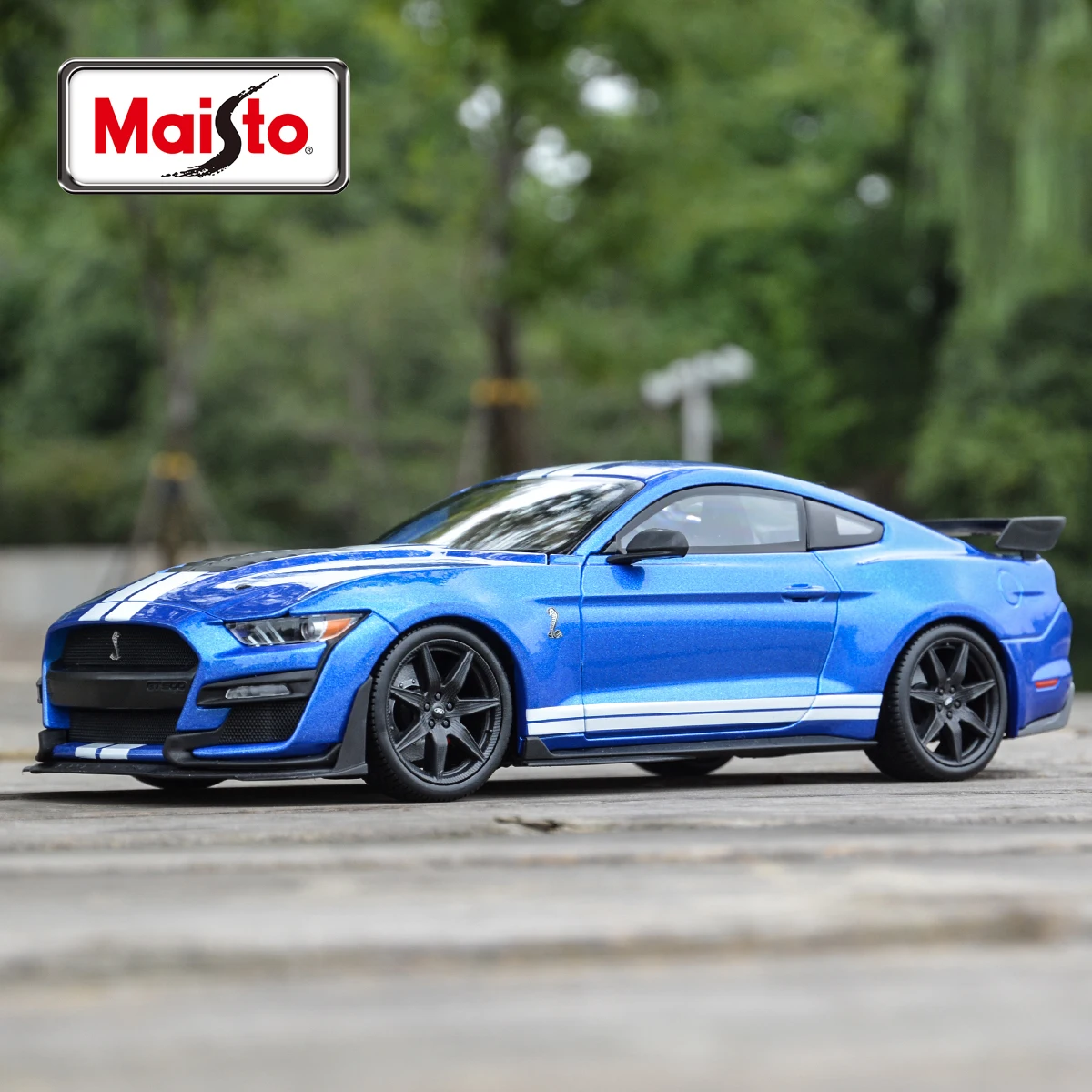 Maisto 1:18 2020 Mustang Shelby GT500 Ford niebieski samochód sportowy statyczny odlew pojazdy Model kolekcjonerski samochody zabawkowe