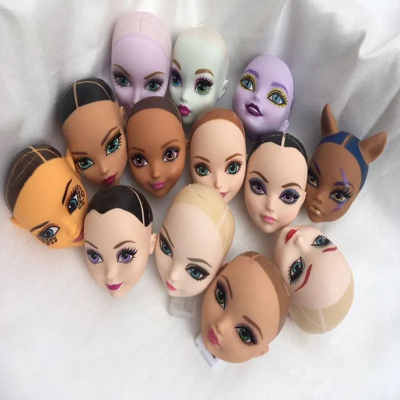 Monstering High Doll Heads Princess Queen Bald Doll Head  Kids DIY Planting Toy Gifts Rare Face Collection 1/6 Doll Heads