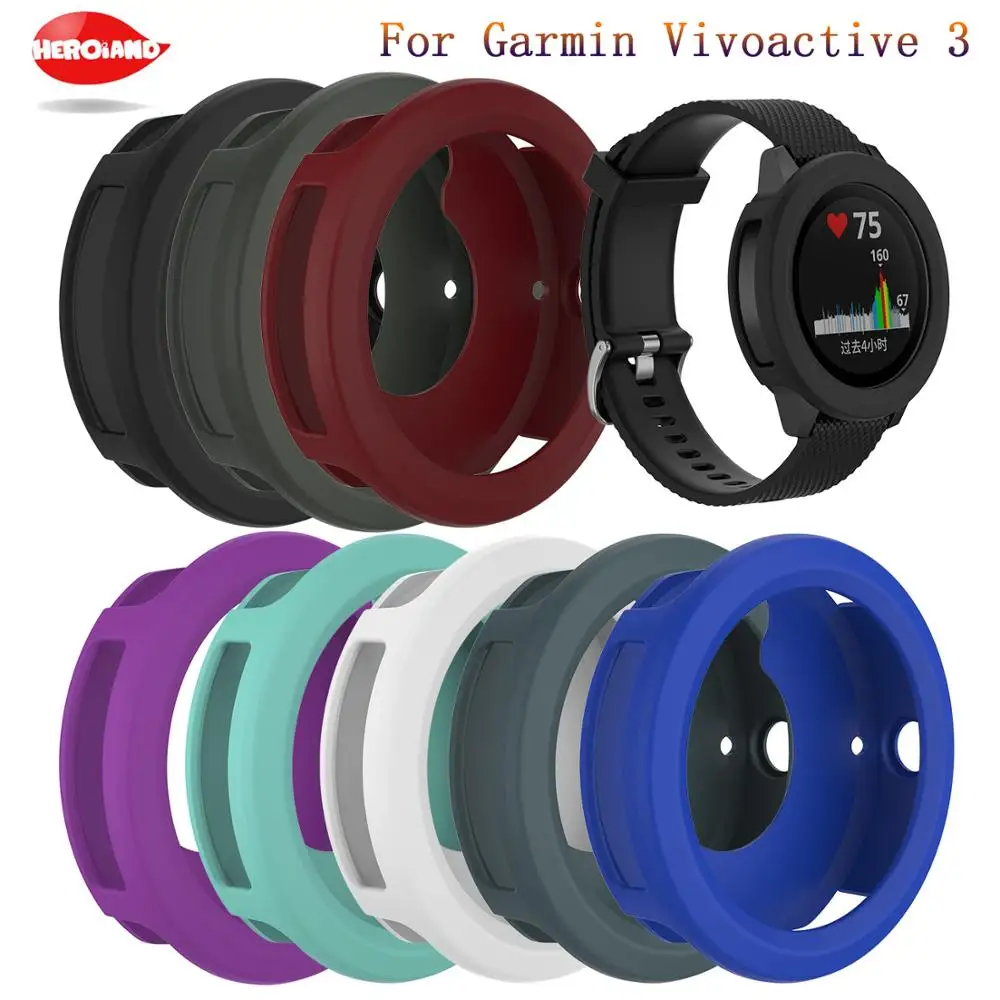 العالمي دائم حامي حافظة للغارمين vivoactive 3 لينة سيليكون الغطاء الواقي ل vivoactive3 شل ساعة