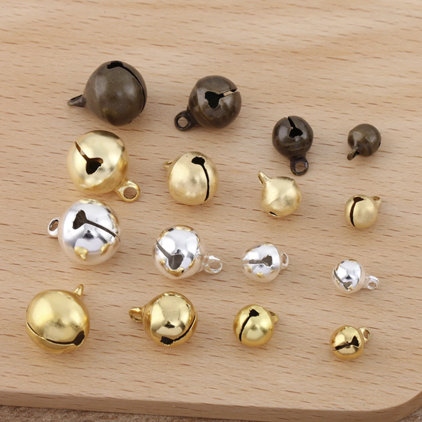 6/8/10/12mm Copper Jingle Bells Pendants Hanging Christmas Ornaments Christmas Decorations Party DIY Crafts Accessories