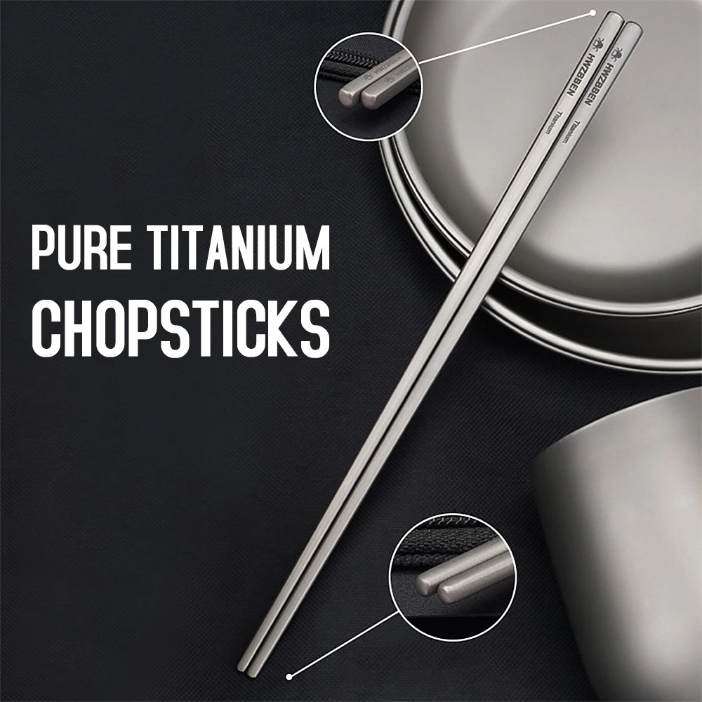 Lightweight Titanium Spoon Titanium Fork Titanium Chopsticks for Noodles Rice Cookware for Home Outdoor Camping Hiking Picnic