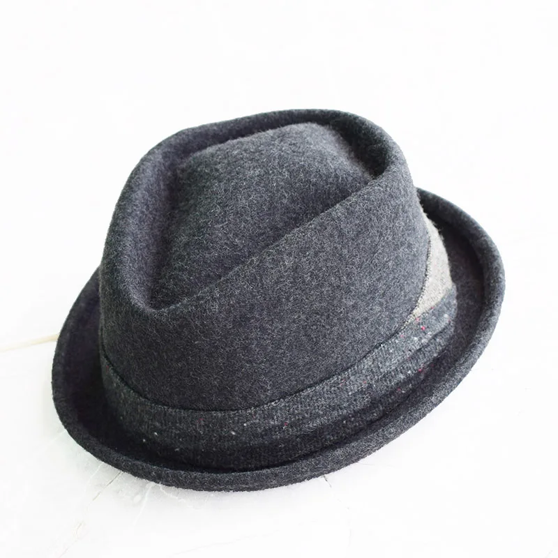 Winter Mens Wool Felt Fedora Hats Chapeu Masculino Panama Jazz Small Brim Trilby Hats Free Shipping PWFE046