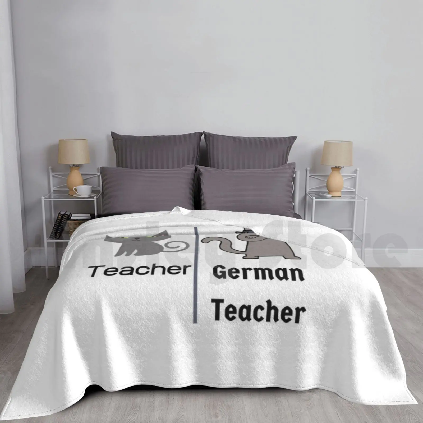 German Teacher Cool Cat Deutschlehrer Deutschlehrerin Blanket For Sofa Bed Travel German Teacher Germany