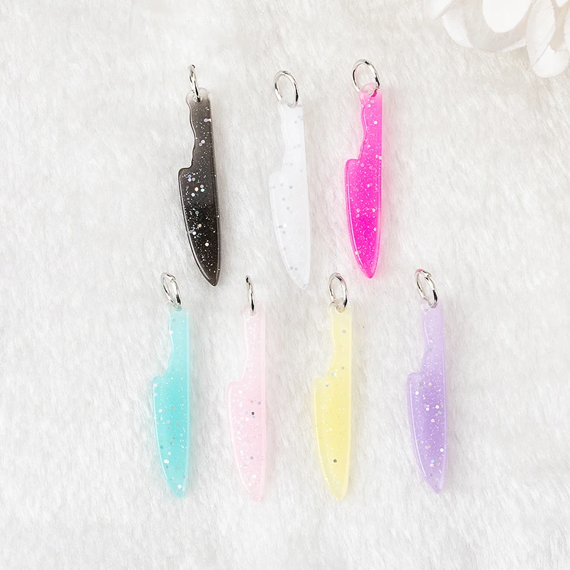 20Pcs/Lot  Resin Knife Charms Flatback Pendant DIY Earring Making Accessories