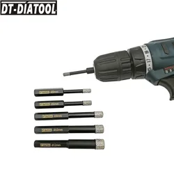 DT-DIATOOL 3pcs/pk Dry  Diamond Drill Core Bits Drilling Hole Saw With Hex Shank For Granite Marble Tile Ceramic Tools