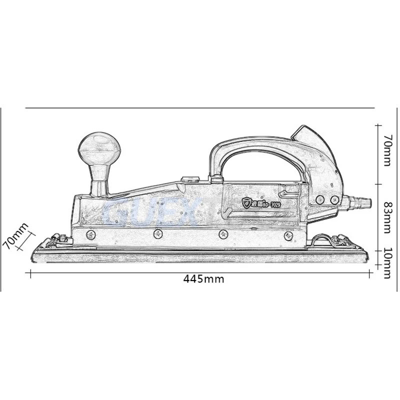 445x70MM Pneumatic Air Orbital Reciprocating Sander Polisher Metal Wood Floor Polishing Sanding Buffing Machine