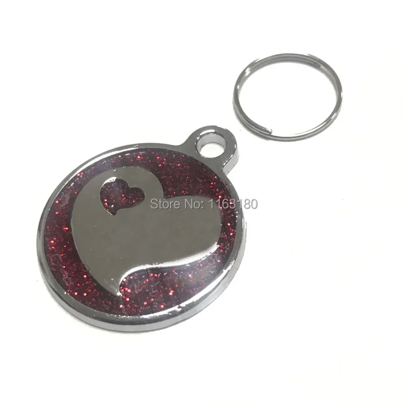 

1200 pcs/lot Wholesales Personalized Engraved Dog ID Heart Tag Customized Dog Name Plate Tag For Dog Pet Collar Accessories