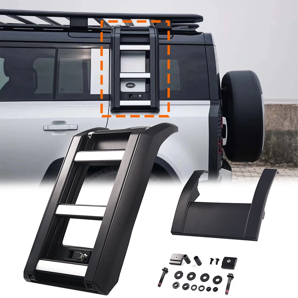 Car Foldable Lift Side Door Ladder For Land Rover Defender 90/110 L663 2020-2024 Folding Telescopic Auto External Accessories