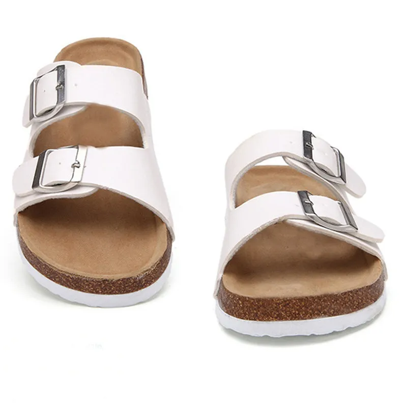 Men Women Comfortable Sparrow Birken Sandals Couple Style Cork Slippers in Black & White