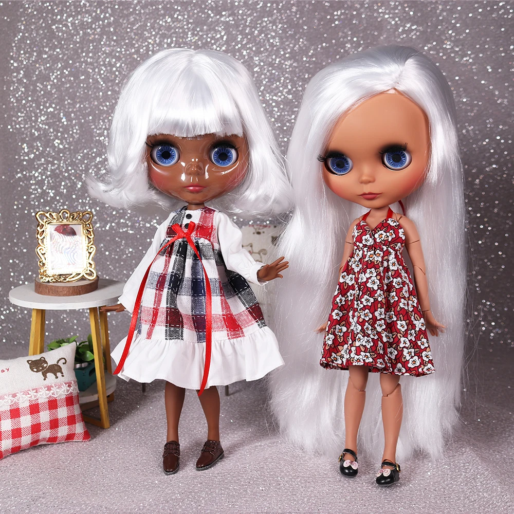 

ICY DBS Blyth Doll 19 Joints Body 30cm BJD Dolls White Hair Four Skin Tones Glossy/Matte Face DIY Toy Dolls for Girls