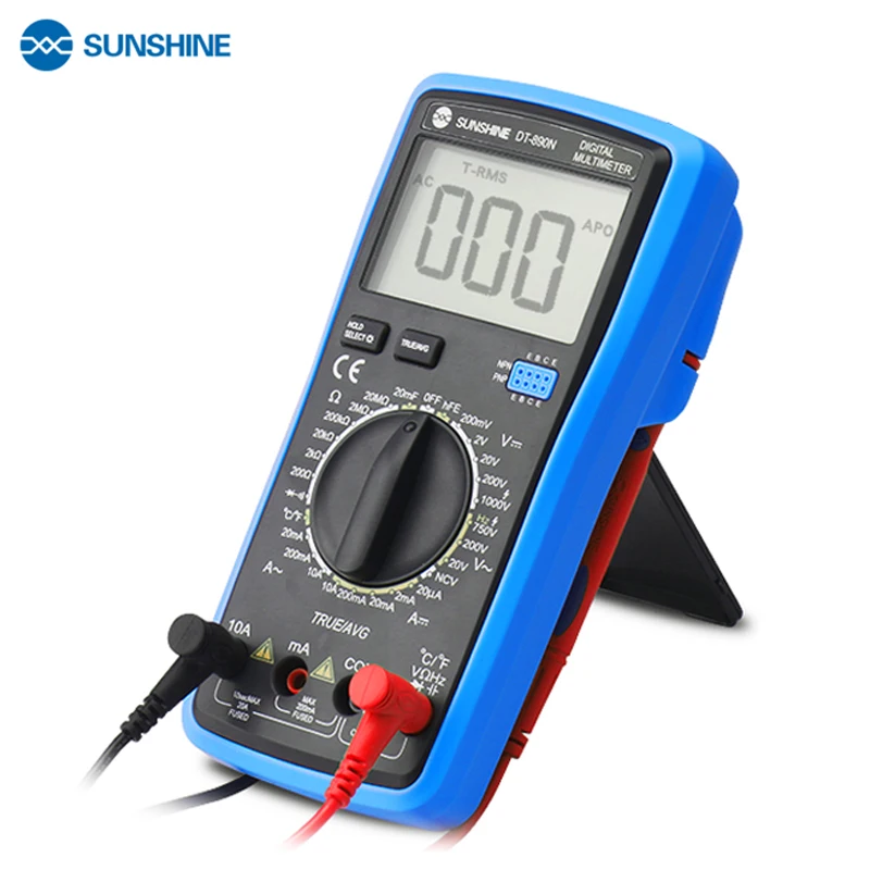 SUNSHINE Digital Multimeter Transistor Capacitor Tester AC/DC Voltage and Current Resistance Measuremen Meter Tester DT-890N