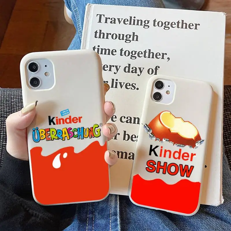 Nueva caja de teléfono Trolly egg KINDER JOY sorpresa Color sólido suave para iPhone 11 12 13 mini pro XS MAX 8 7 6 6S Plus X XR