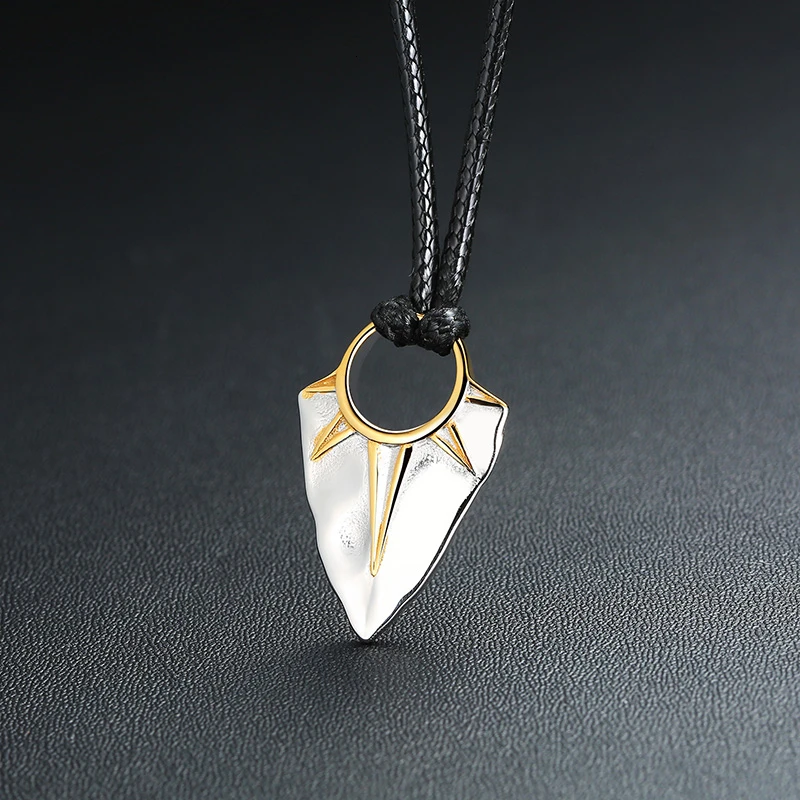 Vnox Men Rock Punk Arrow and Sun Elements Pendant Necklaces for Male Hip-hop Party Wear Jewelry