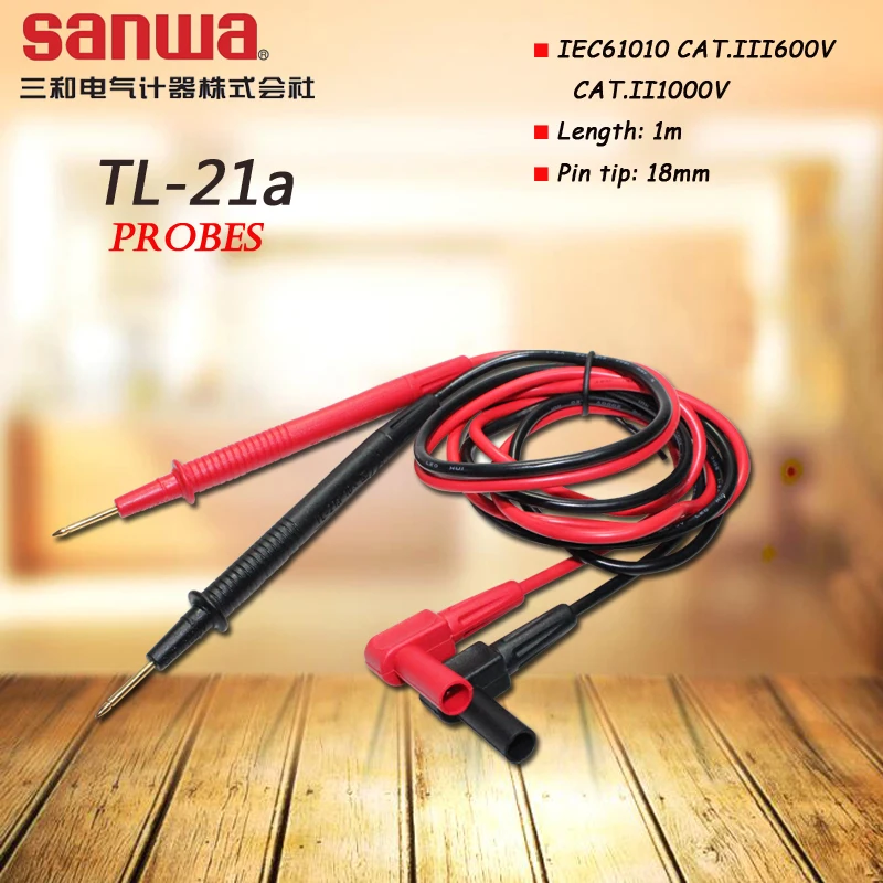 

Японские зонды Sanwa TL-21a; универсальные зонды для мультиметров/клещевых измерителей/аксессуары для измерительных приборов EM7000/CX506A/SP21/CD770/PC20/DCM60R