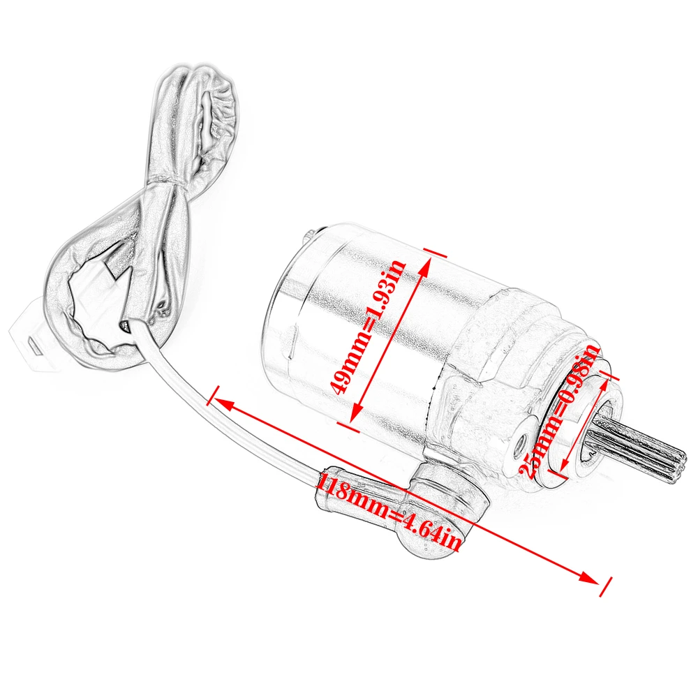 Motorrad-Anlasser für Yamaha TTR50E TT-R50 TTR90 TT-R90 T105E Crypton YZF R15 R125A R125 WR125 WR125R WR125X MT125A – Detail 9