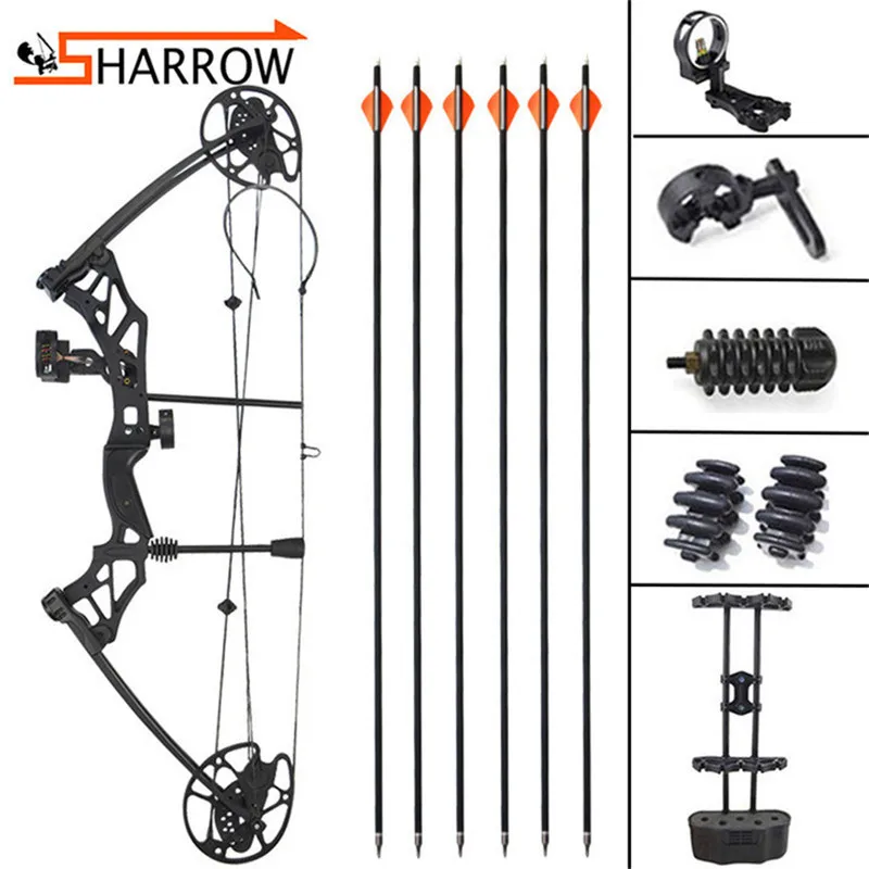 

Adjustable 30-70lbs Shooting Competition Pully Bow 35.4" Compound Bow Set 80% Labor-saving ratio Archery Hunting Accessories