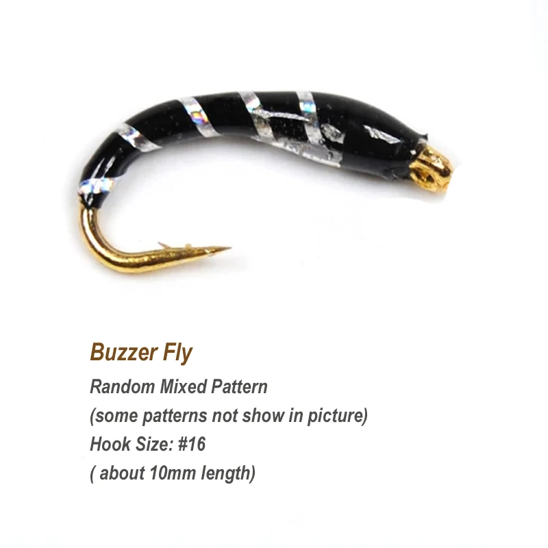 Wifreo #16 Buzzer Fly Gold Hook Nymphs for Fly Fishing Nymphing Nymph Rigs Making Customized